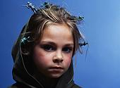 42-15865751 - Girl with toy soldiers in her hair