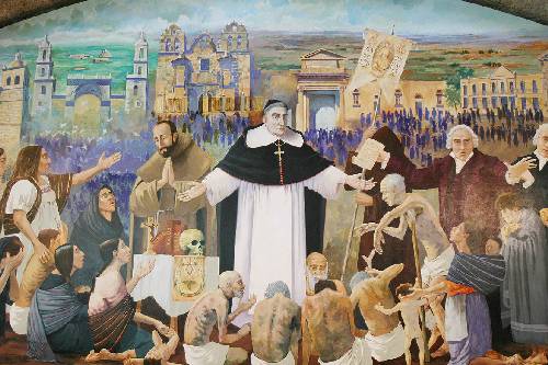 Mural de Gustavo Peralta en el interior del Hospital Civil Viejo Fray Antonio Alcalde